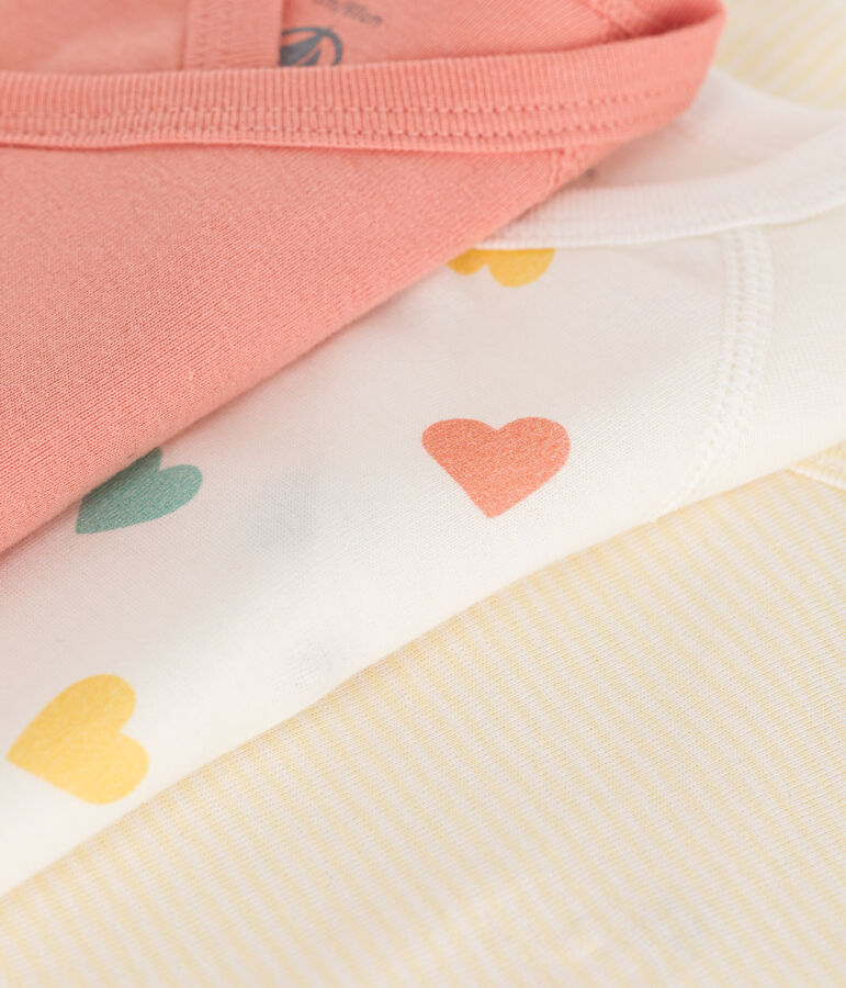 Set da 3 body incrociati a maniche lunghe in cotone stampato neonato multicolore