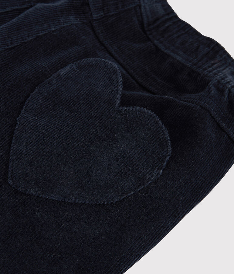 Pantaloni in velluto bambina blu