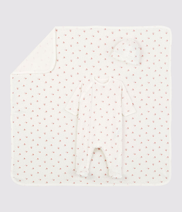 Cofanetto regalo nascita uccellino beb&egrave; in cotone biologico multicolore