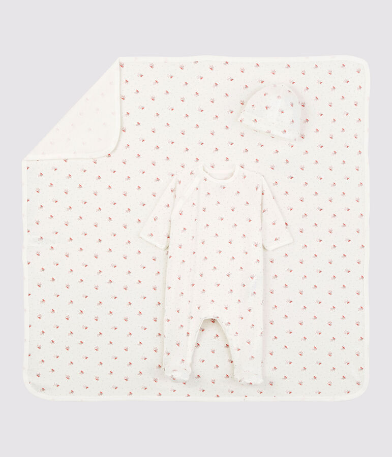 Cofanetto regalo nascita uccellino beb&egrave; in cotone biologico variante 1