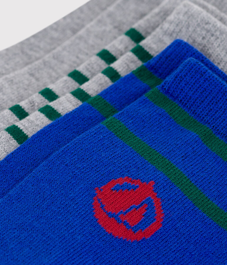 3 paia di calzini in cotone a righe con logo bambino multicolore