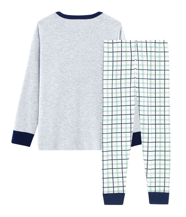 Pigiama bambino in costina e tubique bianco/multicolore