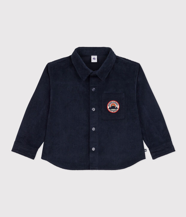 Overshirt in velluto a coste larghe bambino blu