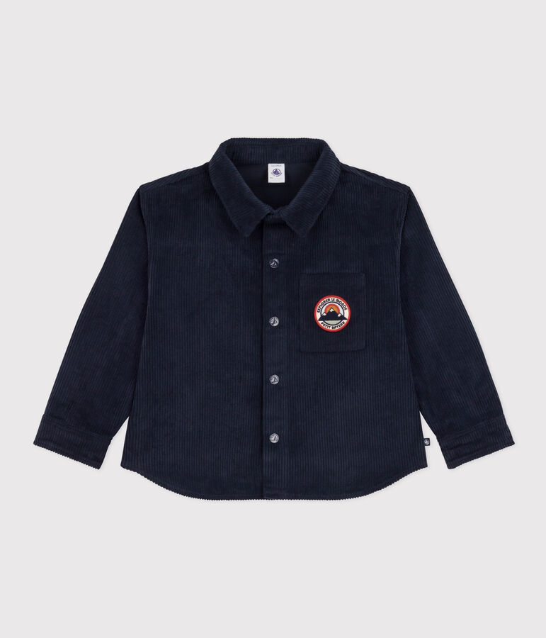 Overshirt in velluto a coste larghe bambino blu SMOKING