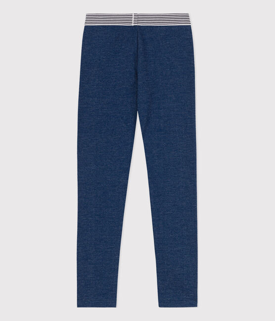 Jeggings in tessuto felpato effetto denim bambina blu MEDIEVAL/beige ECRU