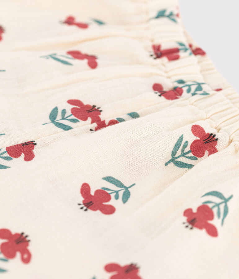 Pantaloni beb&egrave; in garza di cotone fantasia bianco AVALANCHE/ MULTICO