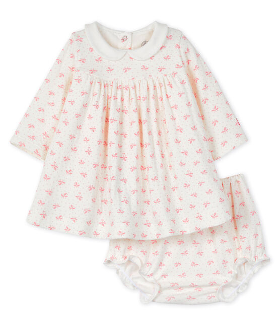 Completo 2 pezzi bebè femmina bianco MARSHMALLOW/rosa GRETEL