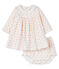 Completo 2 pezzi bebè femmina bianco MARSHMALLOW/rosa GRETEL