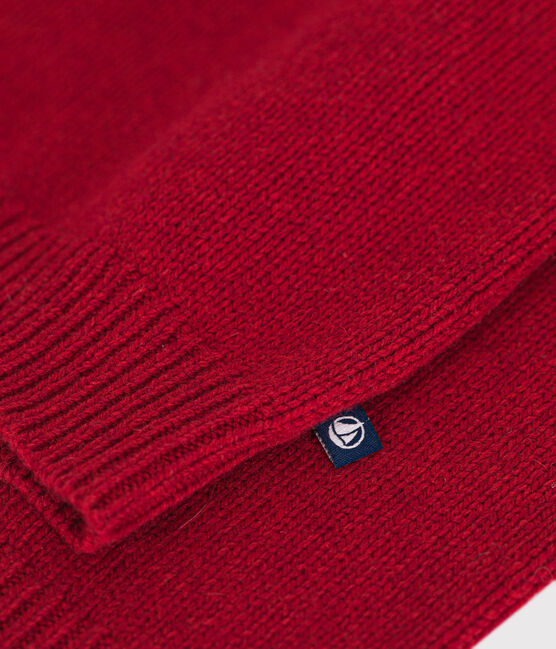 Maglione jacquard in lana e cotone bambino rosso STOP/ MULTICO