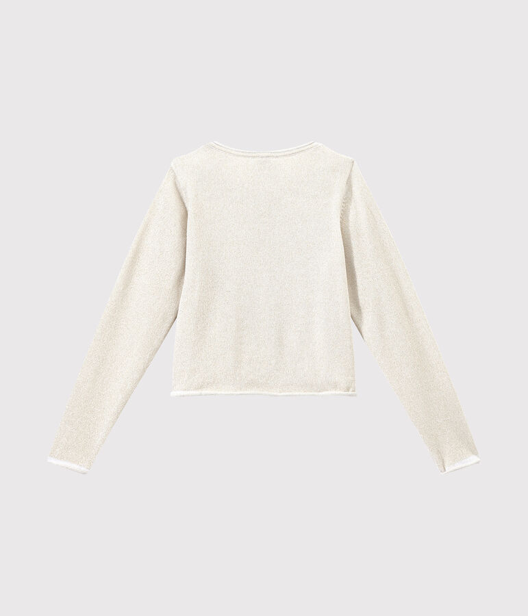 Cardigan bambina da cerimonia bianco ECUME/marrone EM DORE