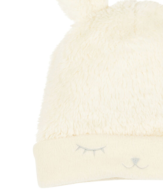 Cappellino bebè femmina foderato in pile bianco MARSHMALLOW