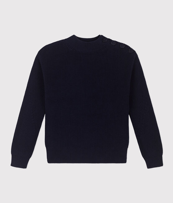 Maglione a costa inglese in cotone donna blu SMOKING