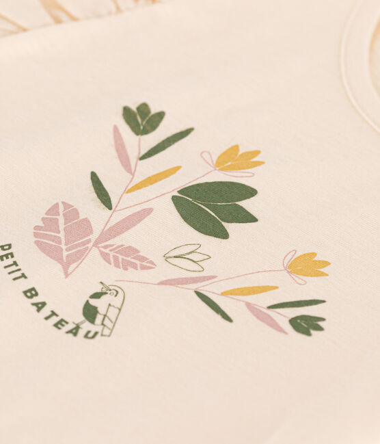 T-shirt in jersey fiammato bambina ecru AVALANCHE