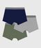 Set di boxer per bambini in cotone tinta unita multicolore