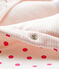 Tutina in ovatta senza piedi bebè in cotone bianco MARSHMALLOW/rosa PETAL