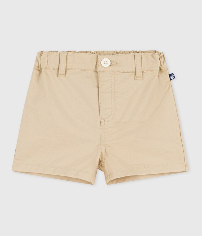 Shorts in cotone tinta unita neonato beige SANDER
