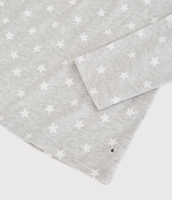 Pigiama bambino fantasia stellata in cotone grigio BELUGA/bianco MARSHMALLOW