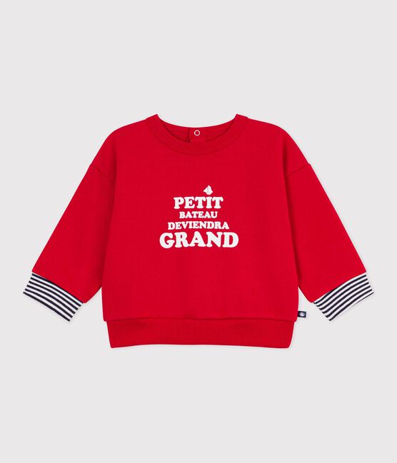 Felpa in cotone fantasia neonato rosso POMPEI