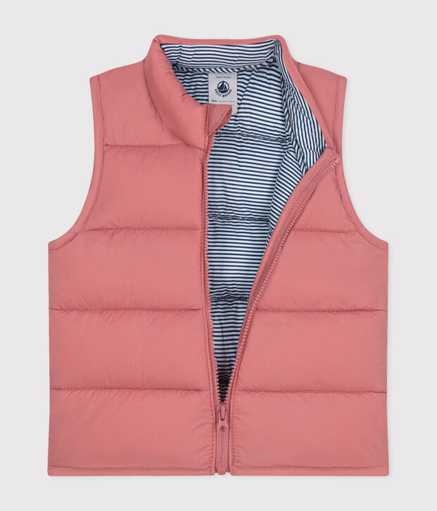 Piumino senza maniche trapuntato beb&egrave; rosa