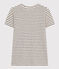 T-shirt REGULAR girocollo in cotone rigato donna bianco AVALANCHE/blu SMOKING