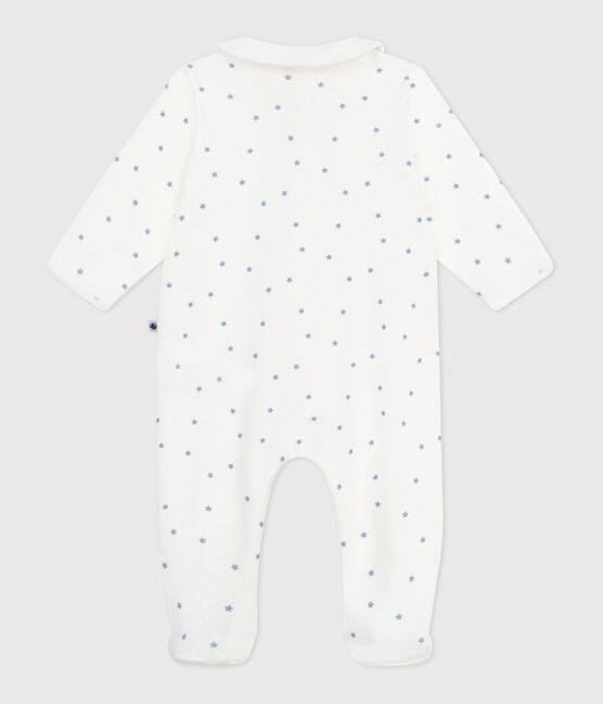 Pigiama in cotone con stelle stampate e colletto neonato bianco MARSHMALLOW/blu ALASKA
