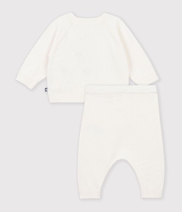 Completo neonato in maglia lavorata fantasia MILK