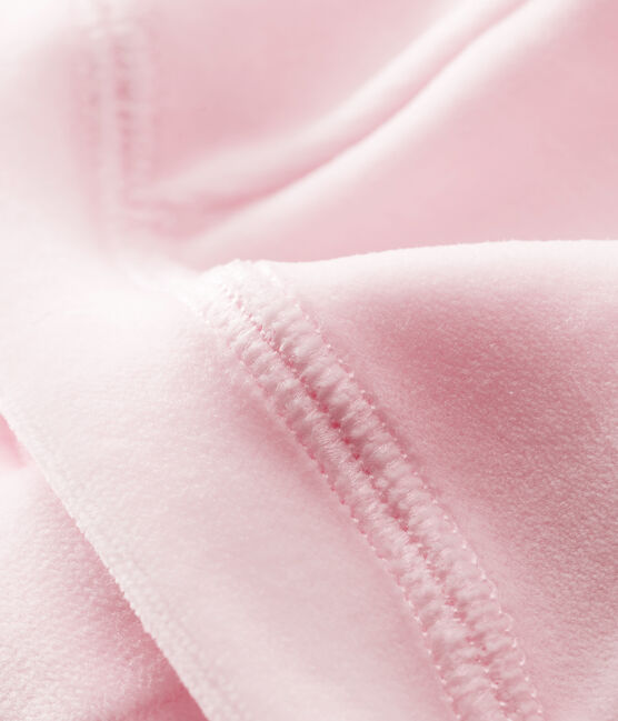 Cuffietta nascita bebè unisex velluto rosa VIENNE