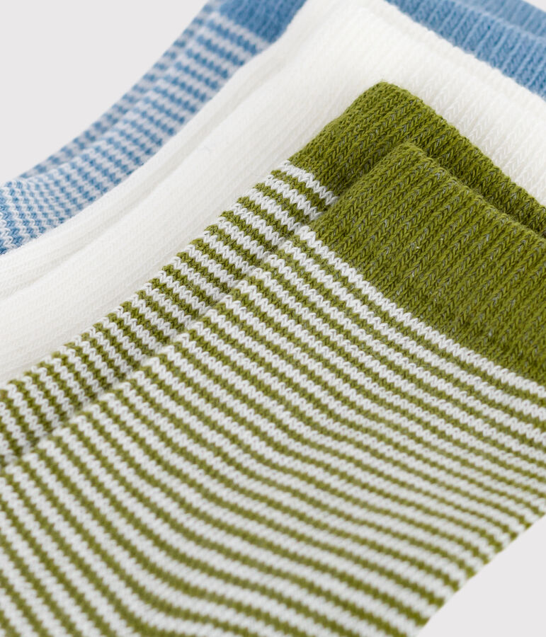 3 paia di calzini in cotone millerighe neonata multicolore