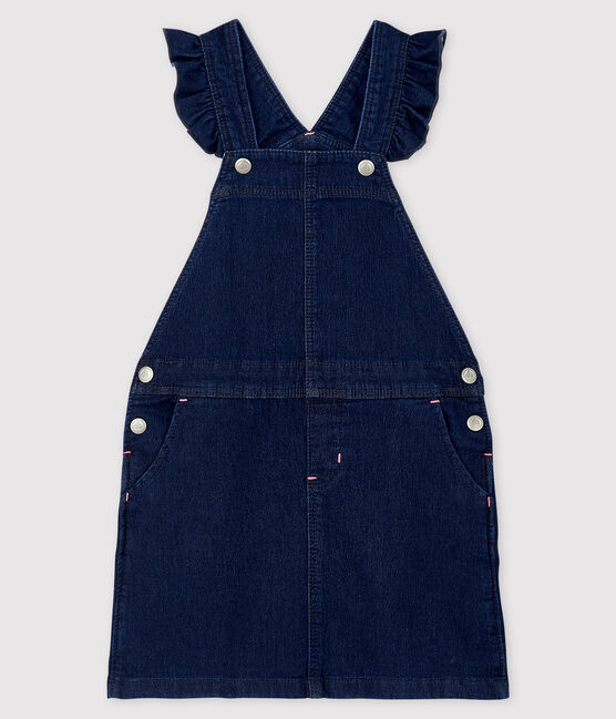 Abito salopette in denim bambina blu DENIM BLEU FONCE