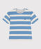 T-shirt a maniche corte in cotone a righe bambino blu ALASKA/ AVALANCHE