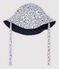 Cappellino reversibile bebè femmina blu SMOKING/bianco MULTICO
