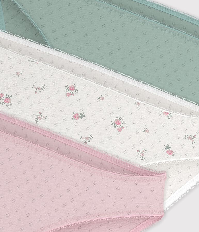 Set di slip in cotone traforato donna multicolore