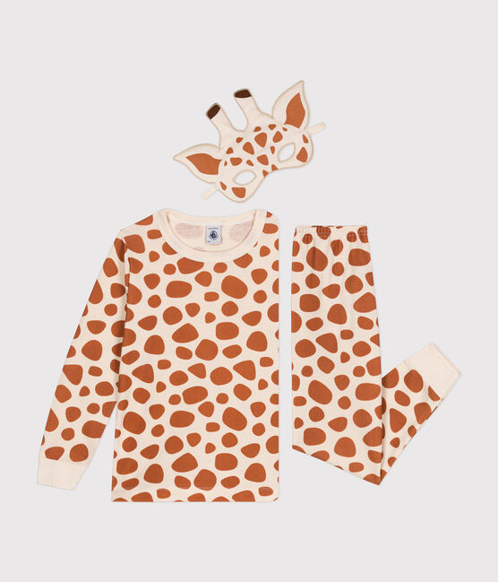 Pigiama stile maschera di Carnevale giraffa in cotone bambino bianco AVALANCHE/ ECUREUIL