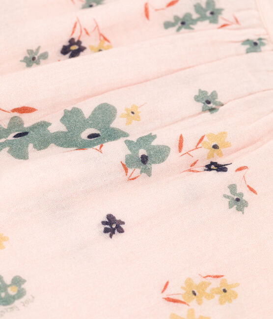 Blusa stampata in garza di cotone bambina rosa SALINE/bianco MULTICO