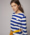 Abito a righe maniche lunghe Donna blu SURF/bianco MARSHMALLOW