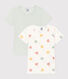 Confezione da 2 t-shirt a maniche corte bambina in cotone motivo cuore