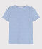 T-shirt LA REGULAR girocollo in cotone donna bianco MARSHMALLOW/blu PERSE