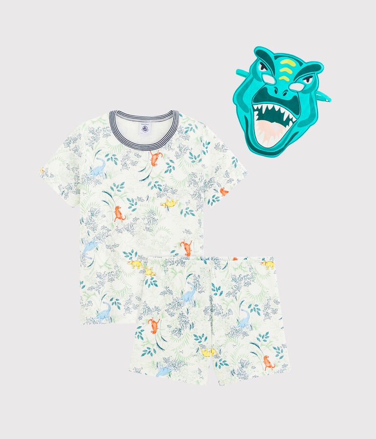 Pigiama corto bambino con maschera bianco MARSHMALLOW/bianco MULTICO