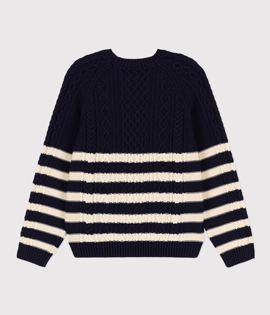 Maglione irlandese in cotone a righe donna blu SMOKING/ AVALANCHE