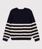 Maglione irlandese in cotone a righe donna blu SMOKING/ AVALANCHE