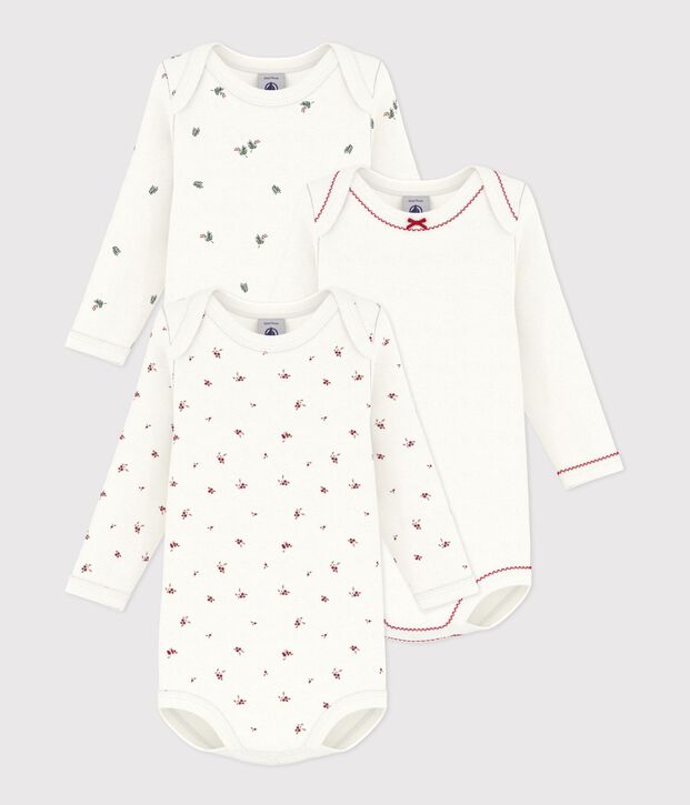 Set di body a maniche lunghe in cotone con stampa neonato multicolore