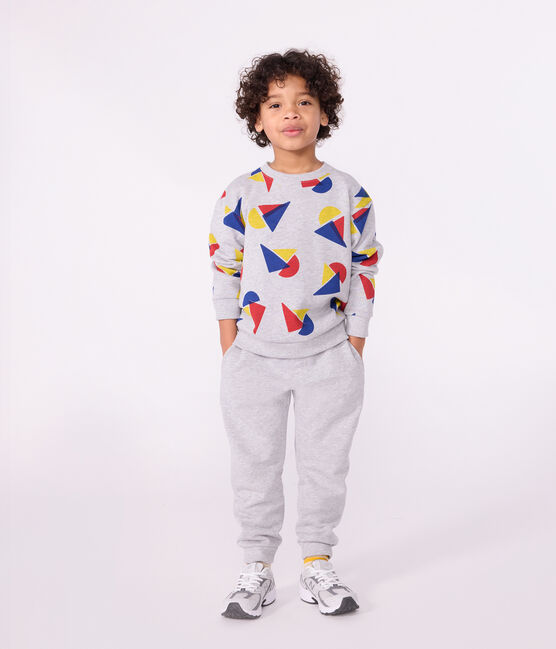 Joggers in cotone tinta unita bambino grigio FUMEE CHINE
