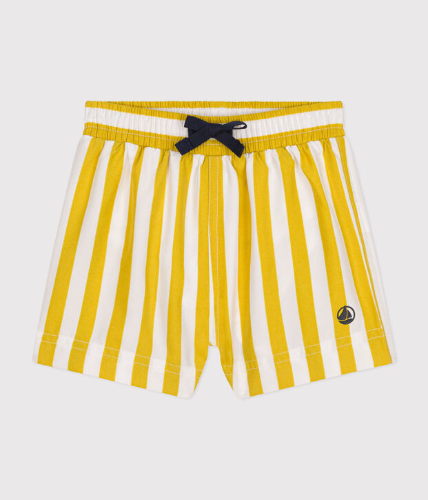Shorts da bagno beb&egrave; bianco/giallo