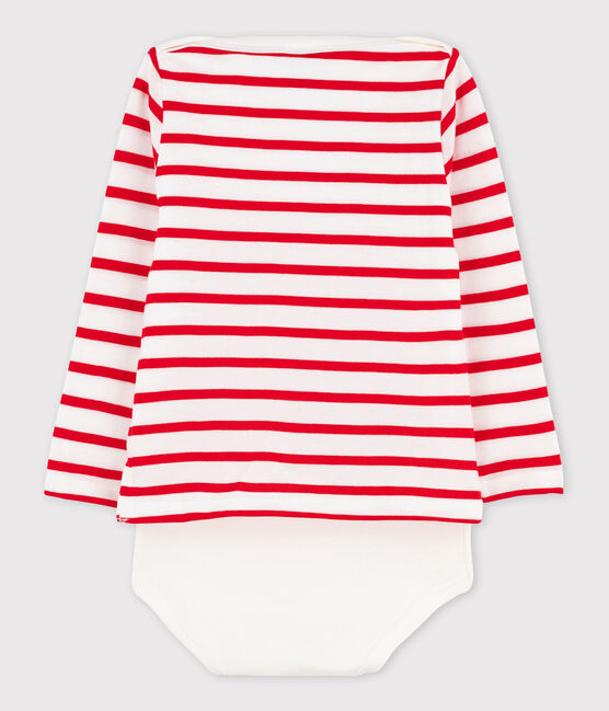 Body marinière bebè femmina/maschio bianco MARSHMALLOW/blu SURF