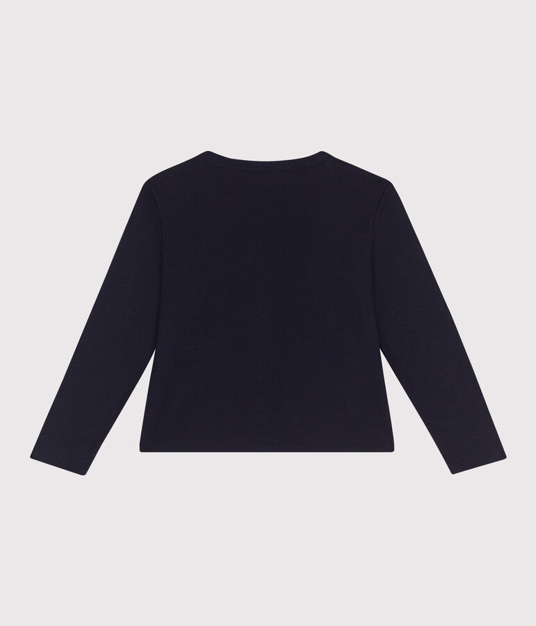 Cardigan in cotone tinta unita bambino blu