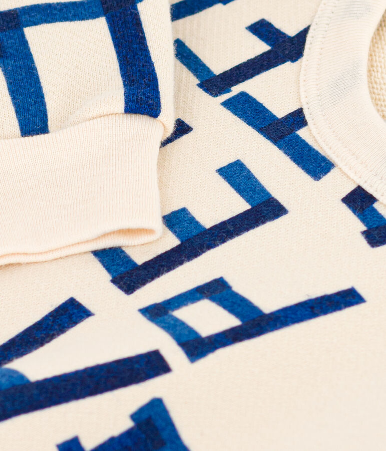 Felpa in pile fantasia per beb&egrave; bianco AVALANCHE/ MULTICO