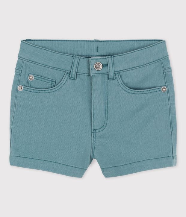Short in denim bambina verde