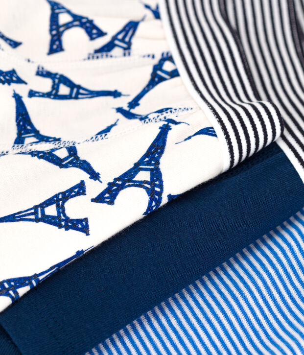 Set di 3 boxer Parigi in cotone bambino multicolore