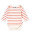 Body marinière luccicante per bebé femmina bianco MARSHMALLOW/rosa JOLI BRILLANT