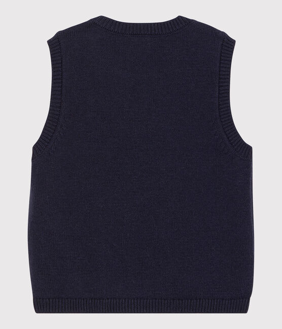 Pullover in lana e cotone bebè. blu SMOKING
